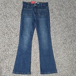 Levi's Medium Blue Flare Jeans with Front Patch Pockets